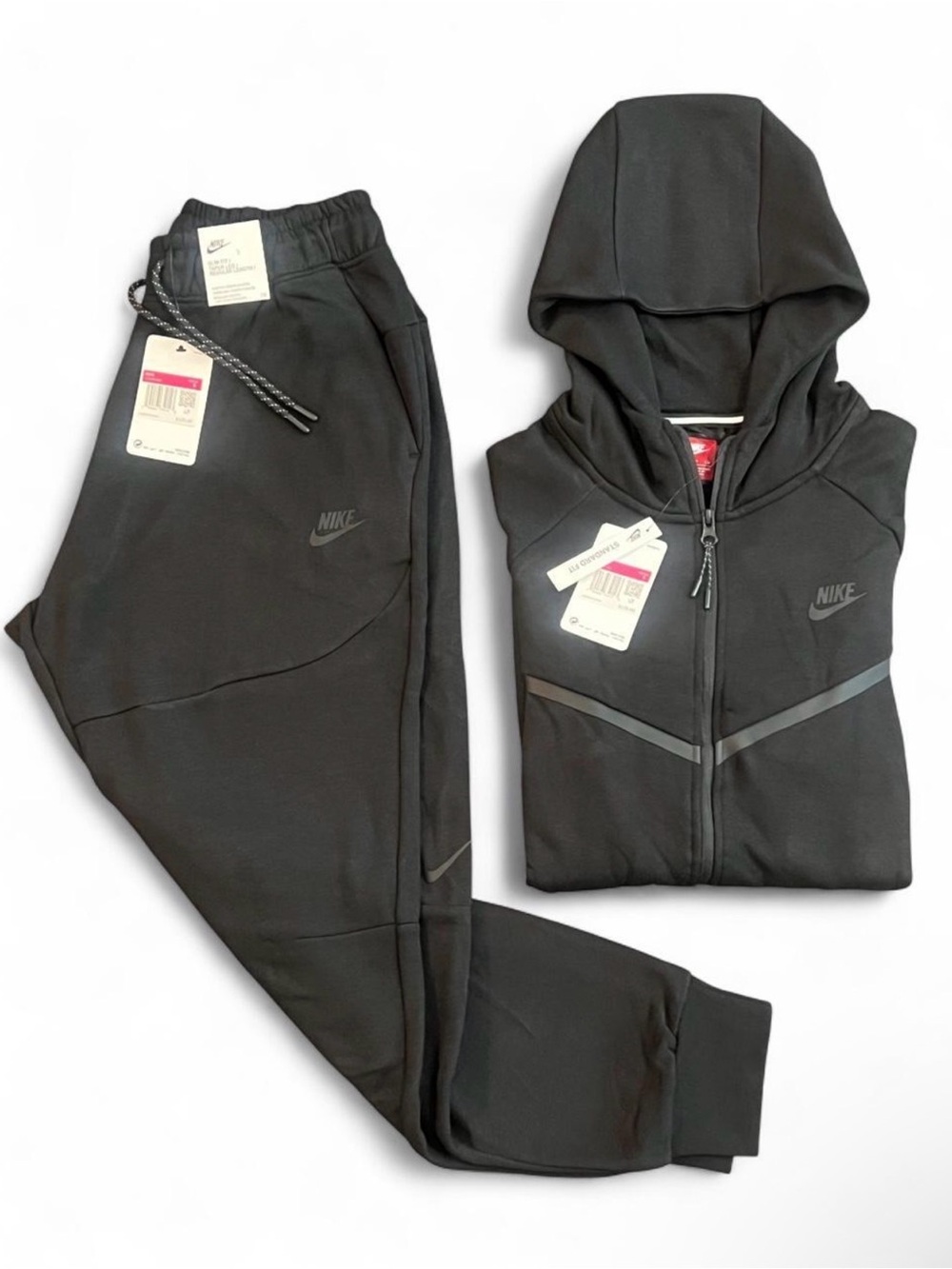 🔥 Nike Tech Fleece 2-Piece Tracksuit Set – Heather Grey/Black